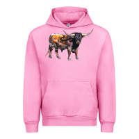Fuchsia Pink Texas Longhorn Bull Urban Hoodie - LillyAllenDesigns