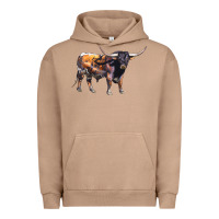Pigment Burro Texas Longhorn Bull Urban Hoodie - LillyAllenDesigns