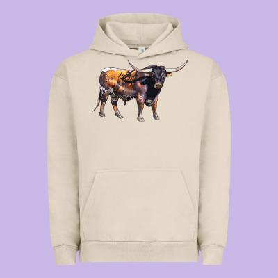 Texas Longhorn Bull Urban Hoodie Designed By Lillyallendesigns
