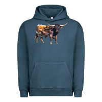 Pigment Midnight Navy Texas Longhorn Bull Urban Hoodie - LillyAllenDesigns