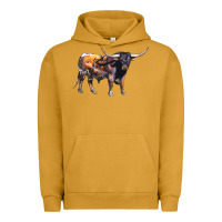 Pigment Peanut Butter Texas Longhorn Bull Urban Hoodie - LillyAllenDesigns