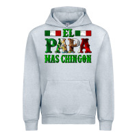 Heather Grey El Papa Mas Chingon Mexican Urban Hoodie - LillyAllenDesigns