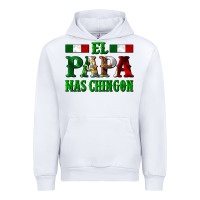 White El Papa Mas Chingon Mexican Urban Hoodie - LillyAllenDesigns
