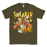 Army Green yellow sneaker girl afro woman Classic Tee - RanaPortraitStore