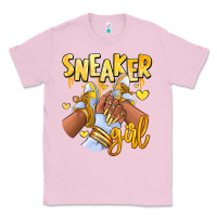 Bubblegum Pink yellow sneaker girl afro woman Classic Tee - RanaPortraitStore
