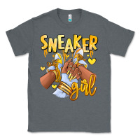 Charcoal Heather yellow sneaker girl afro woman Classic Tee - RanaPortraitStore