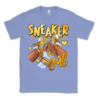 Colony Blue yellow sneaker girl afro woman Classic Tee - RanaPortraitStore