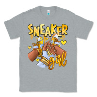 Heather Grey yellow sneaker girl afro woman Classic Tee - RanaPortraitStore