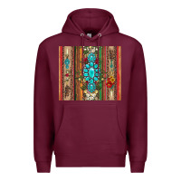 Burgundy gemstone flowers arrow with leopards and serape Premium Hoodie - Artiststas