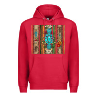 Cardinal gemstone flowers arrow with leopards and serape Premium Hoodie - Artiststas