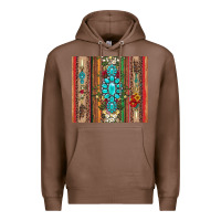 Chestnut gemstone flowers arrow with leopards and serape Premium Hoodie - Artiststas