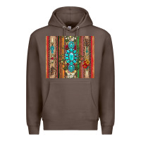 Coffee gemstone flowers arrow with leopards and serape Premium Hoodie - Artiststas