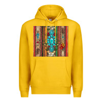 Lemon gemstone flowers arrow with leopards and serape Premium Hoodie - Artiststas
