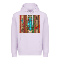 Lilac gemstone flowers arrow with leopards and serape Premium Hoodie - Artiststas