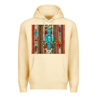Pina Colada gemstone flowers arrow with leopards and serape Premium Hoodie - Artiststas