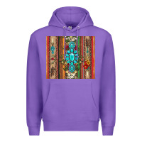 Purple gemstone flowers arrow with leopards and serape Premium Hoodie - Artiststas