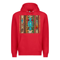 Red gemstone flowers arrow with leopards and serape Premium Hoodie - Artiststas