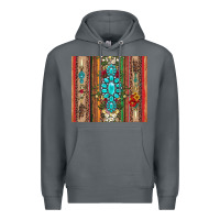 Rock gemstone flowers arrow with leopards and serape Premium Hoodie - Artiststas
