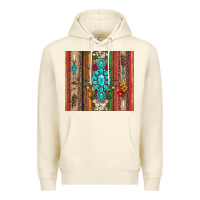 Sandshell gemstone flowers arrow with leopards and serape Premium Hoodie - Artiststas