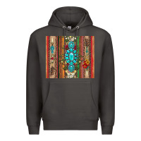 Smoke gemstone flowers arrow with leopards and serape Premium Hoodie - Artiststas
