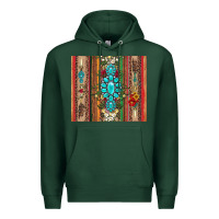 Sports Green gemstone flowers arrow with leopards and serape Premium Hoodie - Artiststas