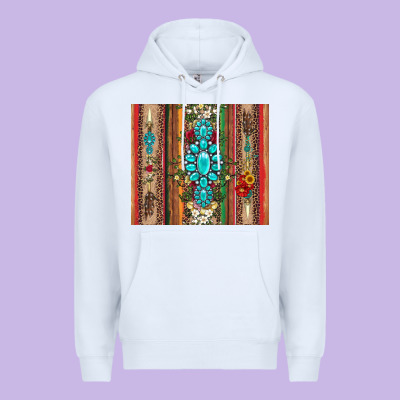 Gemstone Flowers Arrow With Leopards And Serape Premium Hoodie Designed By Artiststas