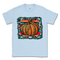 Dusty Blue leopard pumpkin with serape background Classic Tee - RanaPortraitStore