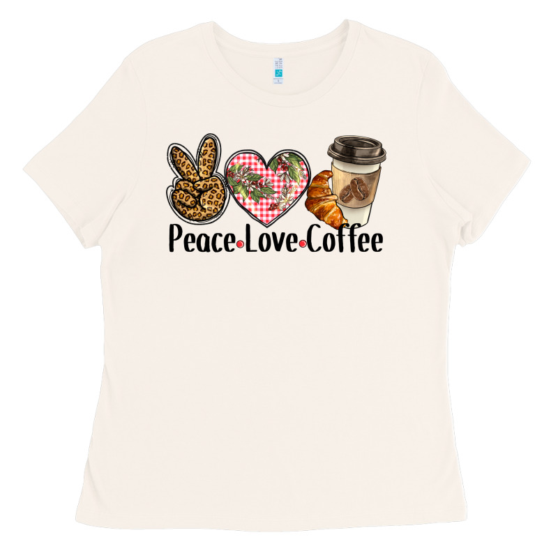 Peace Love Coffee Ladies Tee by BarkalooDesign | Teevron