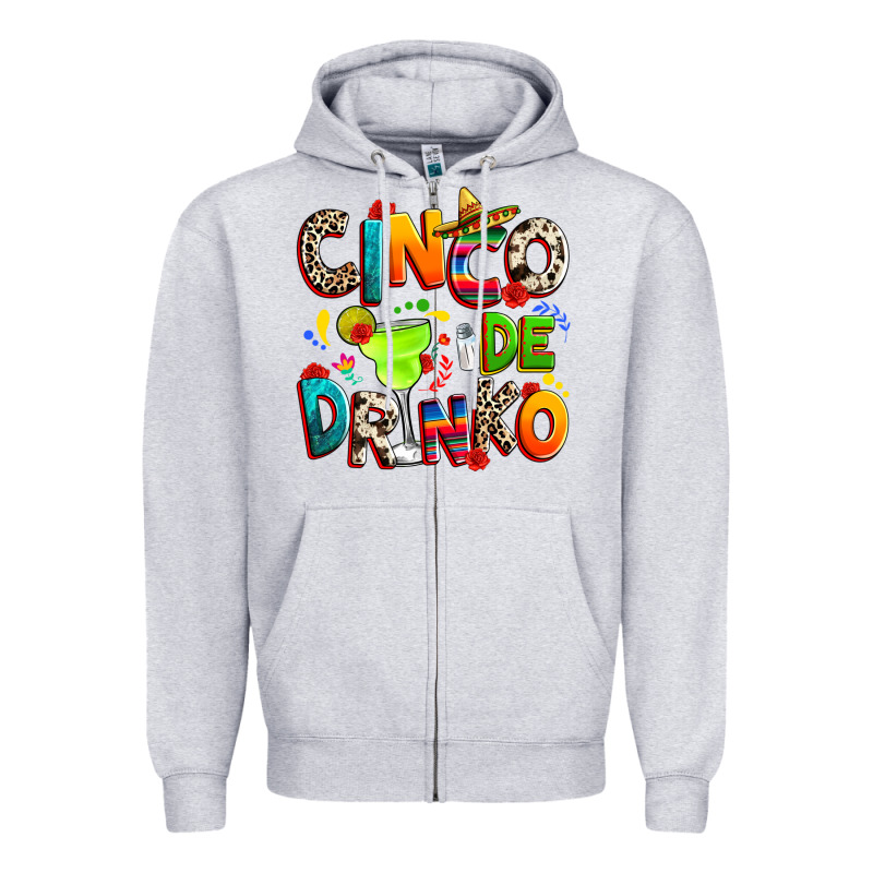 Cinco De Drinko Zipper Hoodie by RanaPortraitStore | Teevron