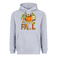 Heather Grey happy fall Heavyweight Hoodie - Zillion Design Studio