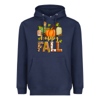 Navy happy fall Heavyweight Hoodie - Zillion Design Studio