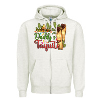 Oatmeal Heather Daddy's taquito Zipper Hoodie - RanaPortraitStore