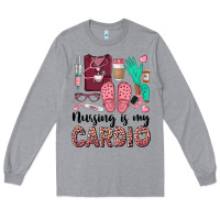 Heather Grey nursing is my cardio Long Sleeve Tee - BarkalooDesign