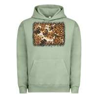 Pigment Oil Green distressed leopard cowhide background Urban Hoodie - Jasminsmagicworld