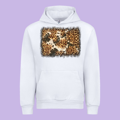 Distressed Leopard Cowhide Background Urban Hoodie Designed By Jasminsmagicworld