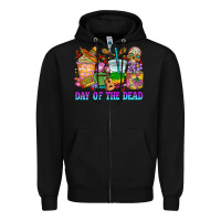 Black Day of the dead coffee cups Zipper Hoodie - RanaPortraitStore
