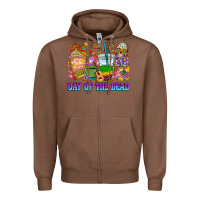 Chestnut Day of the dead coffee cups Zipper Hoodie - RanaPortraitStore