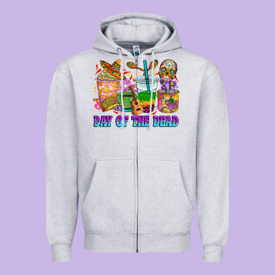 Zipper Hoodie Day of the dead coffee cups