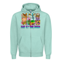 Seafoam Day of the dead coffee cups Zipper Hoodie - RanaPortraitStore