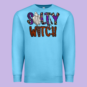 Salty Witch Premium Sweatshirt Designed By Cowhidedigitalart