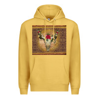 Antique Gold bull skull flowers glitter and leopard Premium Hoodie - Artiststas