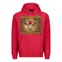 Cardinal bull skull flowers glitter and leopard Premium Hoodie - Artiststas