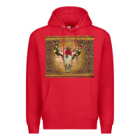 Red bull skull flowers glitter and leopard Premium Hoodie - Artiststas