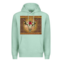 Seafoam bull skull flowers glitter and leopard Premium Hoodie - Artiststas