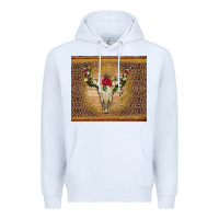 White bull skull flowers glitter and leopard Premium Hoodie - Artiststas