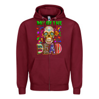 Burgundy Day of the dead Zipper Hoodie - RanaPortraitStore