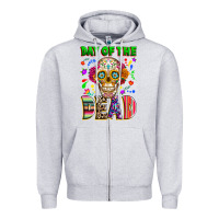 Heather Grey Day of the dead Zipper Hoodie - RanaPortraitStore