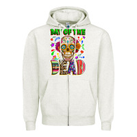 Oatmeal Heather Day of the dead Zipper Hoodie - RanaPortraitStore