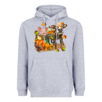 Heather Grey fall farm animals Heavyweight Hoodie - Zillion Design Studio