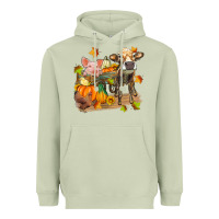 Matcha fall farm animals Heavyweight Hoodie - Zillion Design Studio